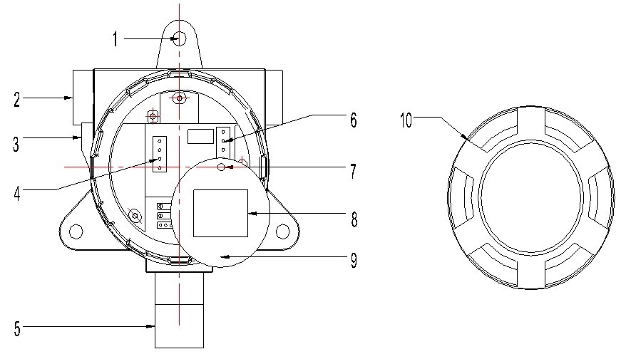 dn-t1000/k型测量范围0-100%lel的点型可燃气体探测器,以下简称为探测