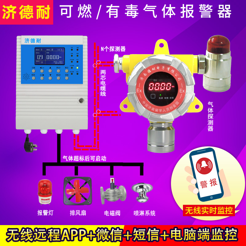 可燃毒性氣體探測器,聯(lián)網(wǎng)型監(jiān)測結(jié)構(gòu)圖