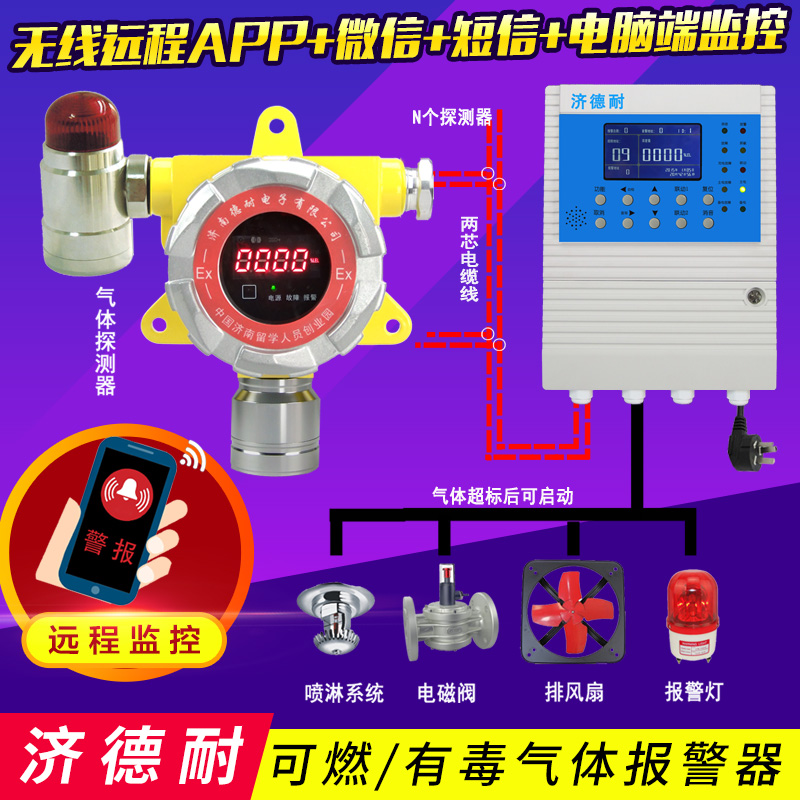 加油站柴油泄漏报警器,无线监测结构图